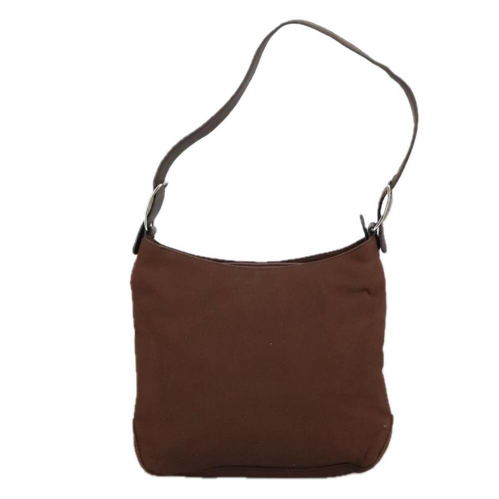 Salvatore Ferragamo Canvas Leather Shoulder Bag Brown